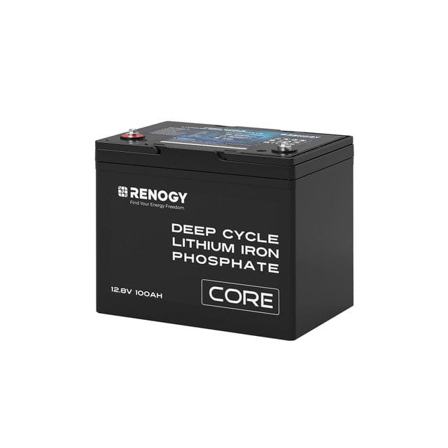 Renogy 12V 100Ah Core Series Deep Cycle Lithium Iron Phosphate Battery Batteries Renogy 1 x 12V 100Ah LiFePO4 Battery