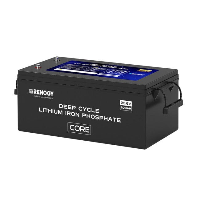 Renogy 24V 200Ah Core Series Deep Cycle Lithium Iron Phosphate Battery Batteries Renogy 1 x 24V 200Ah Core Series LiFePO4 Battery