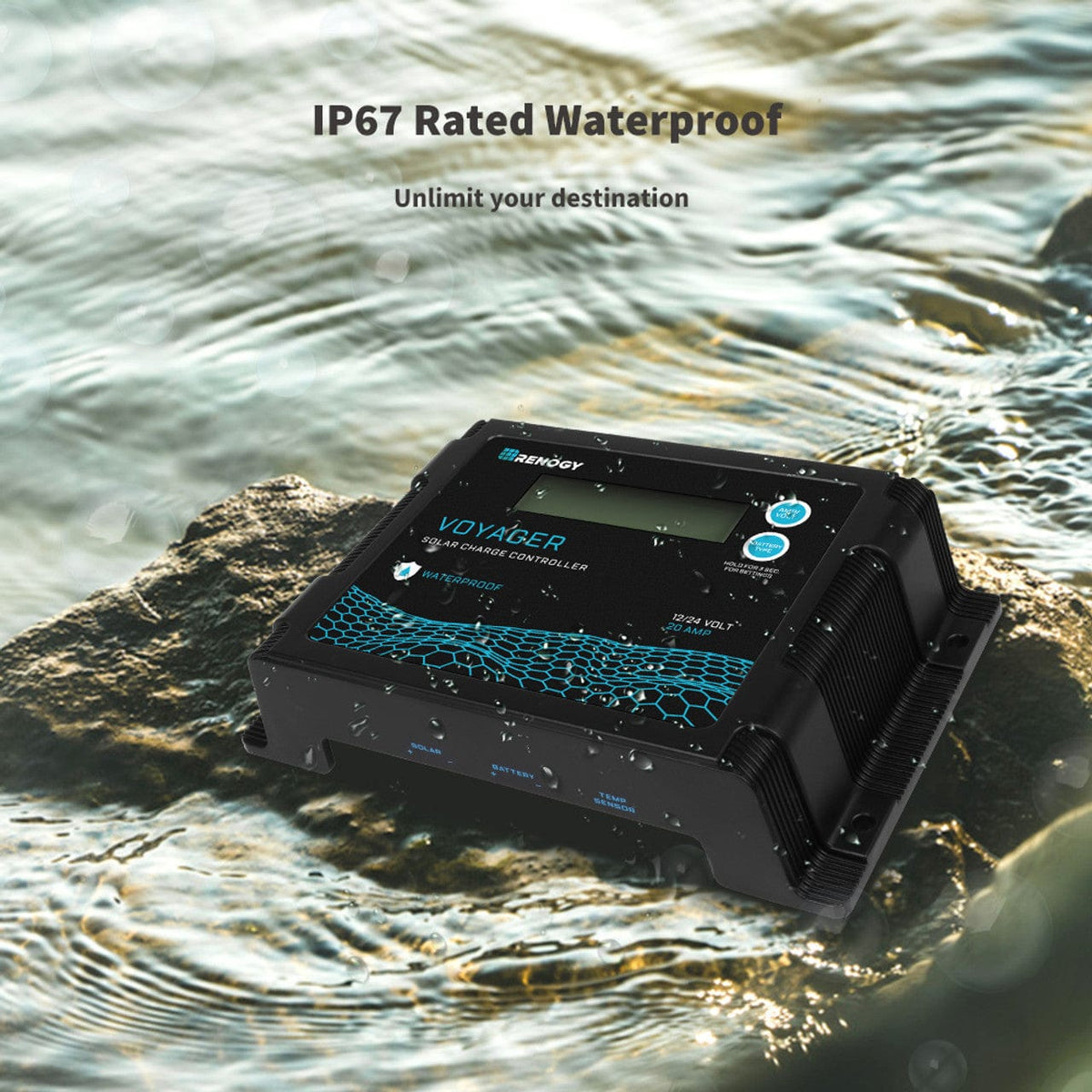 Renogy New Edition Voyager 20A PWM Waterproof Solar Charge Controller Solar Charge Controllers Renogy