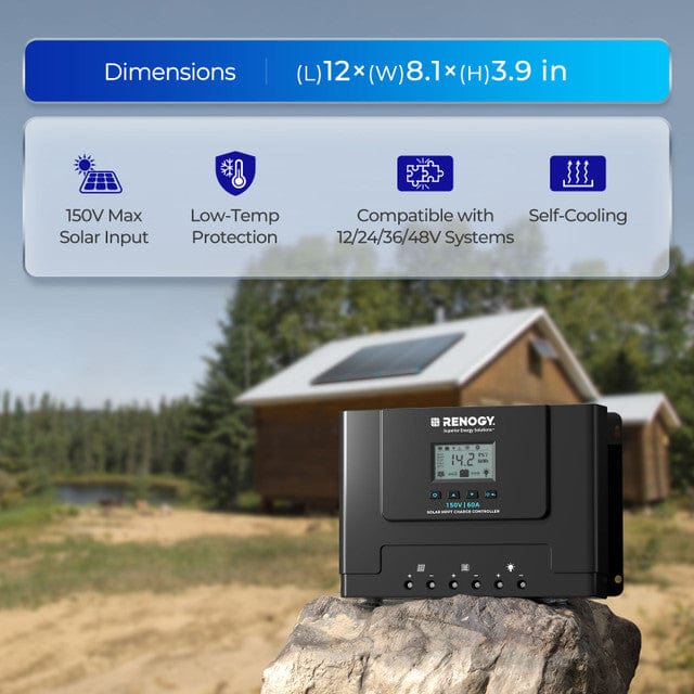 Renogy Rover Lite 12V/ 24V/ 36V/ 48V 60A MPPT Solar Charge Controller Solar Charge Controllers Renogy