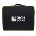 RICHSOLAR Mega 100/200W Briefcase Portable Solar Charging Kit closed, showcasing the logo