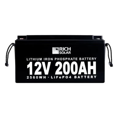 RICH SOLAR 12V 200Ah LiFePO4 Battery - Front View