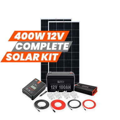 RICH SOLAR 12V 400W Solar Kit with Voltage and Wattage Labels