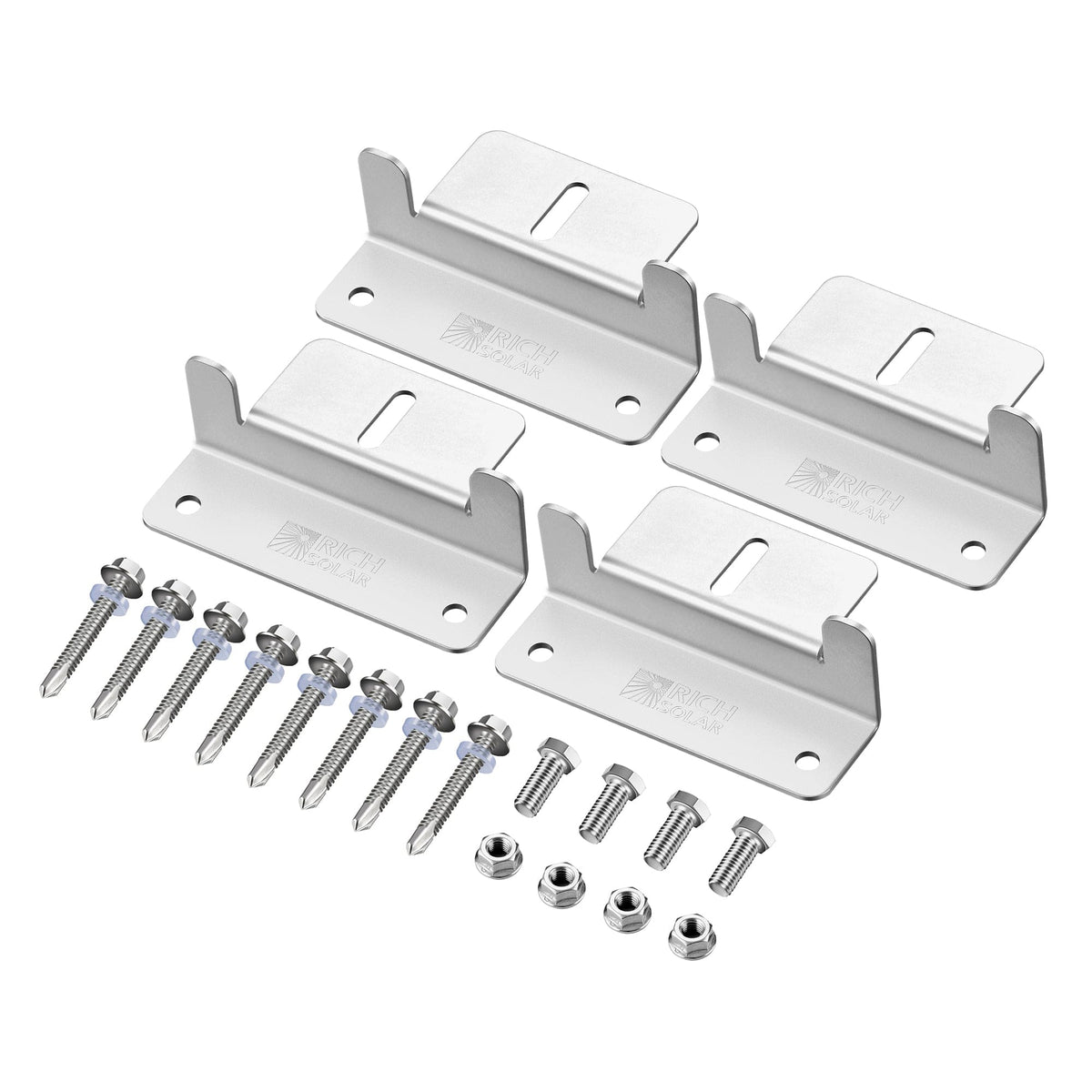 RICH SOLAR | Z-Brackets | Mounting Hardware Z-Brackets with Screws | Designed for RICH SOLAR MEGA Series Solar Panels | Easy to Install Mounts RICH SOLAR
