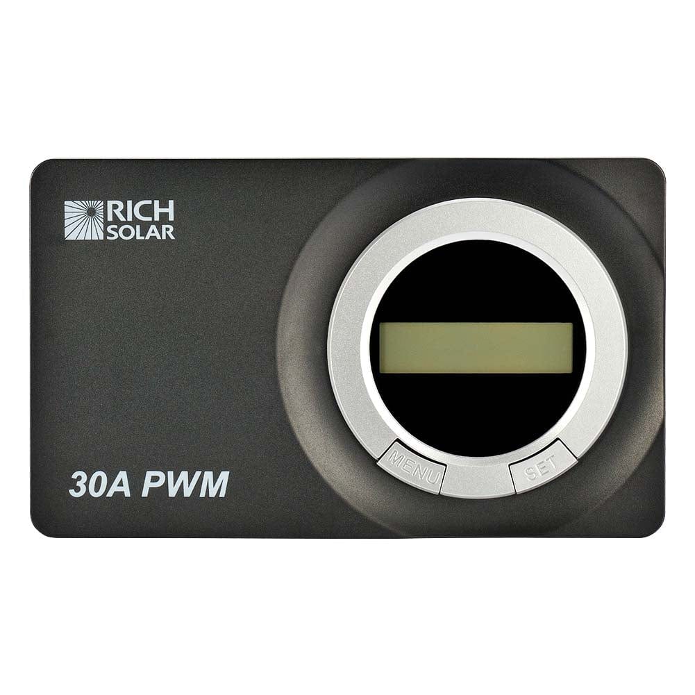 RICH SOLAR 30 Amp Flush Mount PWM Solar Charge Controller | 30A 12V/24V PWM Controller for RVs, Trailers, Campers, Vans, Boats, Off-Grid | Top Rated Battery Charge Controllers RICH SOLAR
