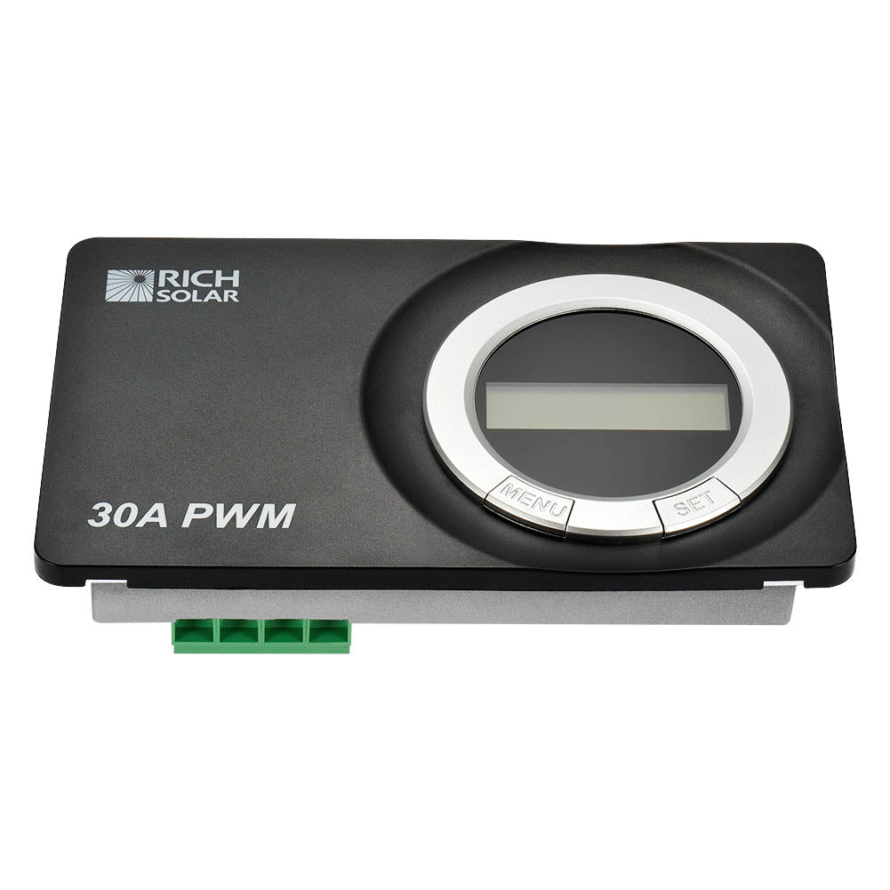 RICH SOLAR | 30 Amp Flush Mount PWM Solar Charge Controller | 30A 12V/24V PWM Controller for RVs, Trailers, Campers, Vans, Boats, Off-Grid | Top Rated Battery Charge Controllers Rich Solar