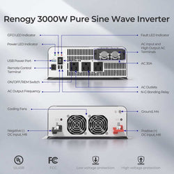 Renogy PUH 12V 3000W Pure Sine Wave Inverter with UPS Transfer Switch and Built-in Bluetooth Inverters Renogy
