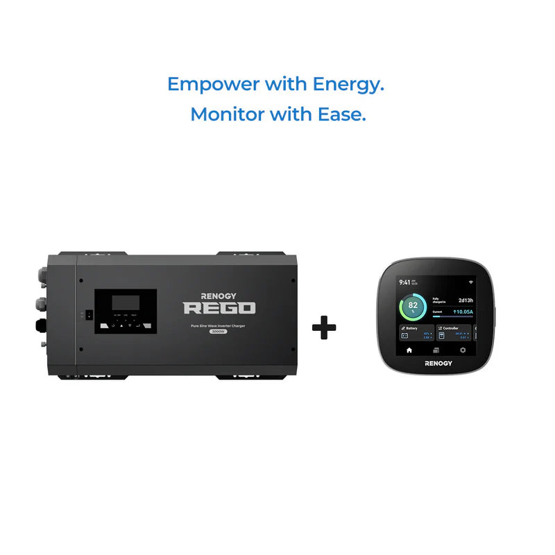 Renogy REGO 12V 3000W Pure Sine Wave Inverter Charger w/ LCD Display