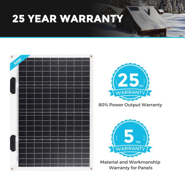 Renogy 50 Watt 12 Volt Flexible Monocrystalline Solar Panel Solar Panels Renogy