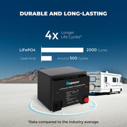 Renogy 12 Volt 50 Ah Lithium Iron Phosphate Battery Batteries Renogy