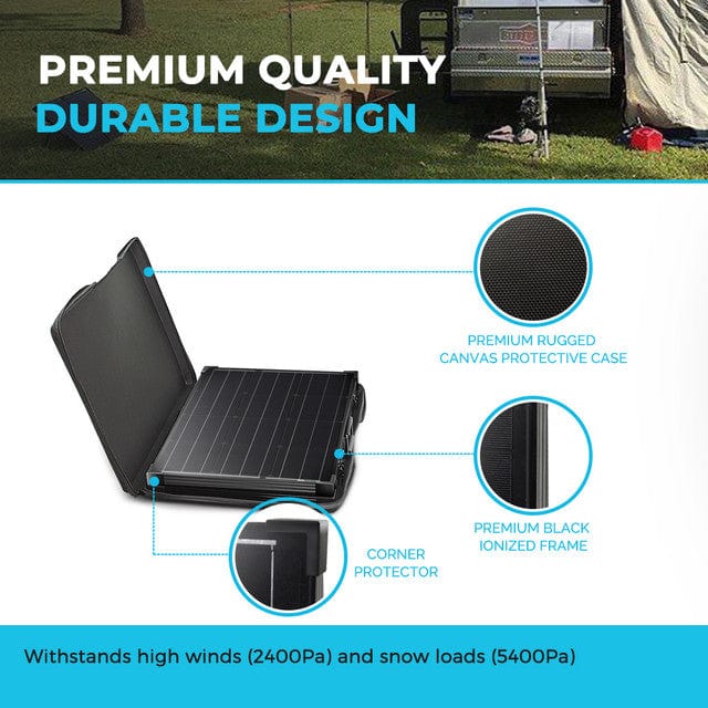Renogy 100 Watt 12 Volt Monocrystalline Foldable Solar Suitcase w/o Controller Solar Panels Renogy