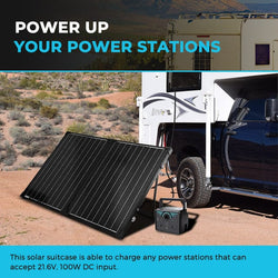 Renogy 100 Watt 12 Volt Monocrystalline Foldable Solar Suitcase w/o Controller Solar Panels Renogy