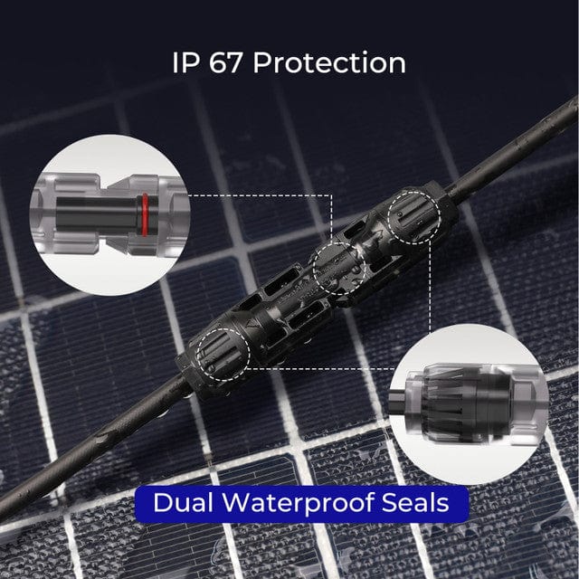 Renogy Solar Connectors Y Branch Parallel Adapter Cable MMF+FFM Pair Solar Panel Connectors Renogy