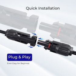 Renogy Solar Connectors Y Branch Parallel Adapter Cable MMF+FFM Pair Solar Panel Connectors Renogy