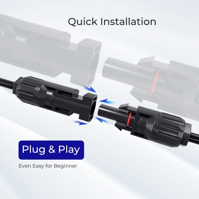 Renogy Solar Connectors Y Branch Parallel Adapter Cable MMF+FFM Pair Solar Panel Connectors Renogy