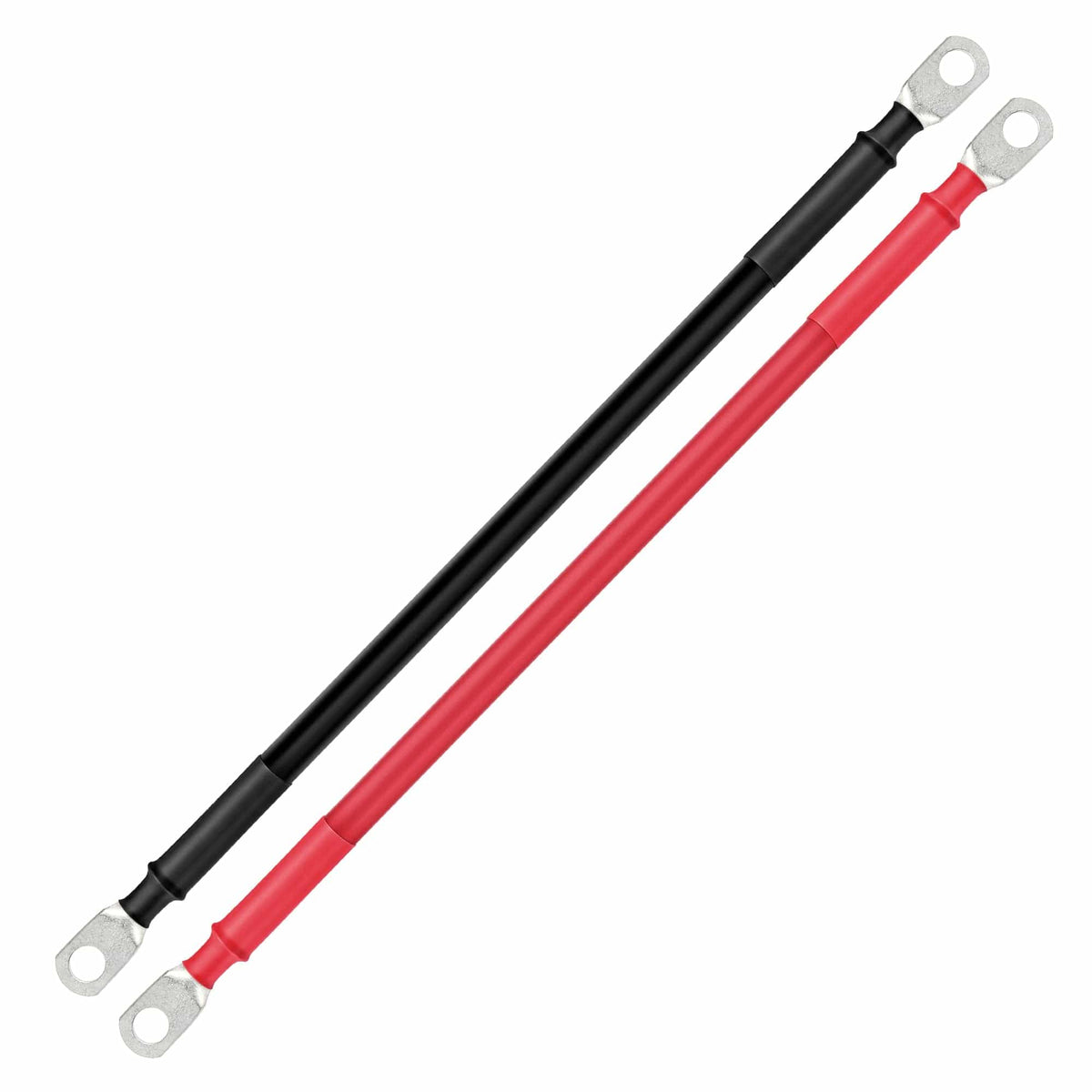 RICH SOLAR 2 Gauge 5/16” Battery Cables | Pair of 2AWG Red and Black Pure Copper Inverter Battery Cables with 5/16” Lugs | Choose Cable Length: 1ft, 1.5ft, 2ft, 3ft, 4ft, 5ft, 6ft, 8ft, 10ft Wiring Cable RICH SOLAR