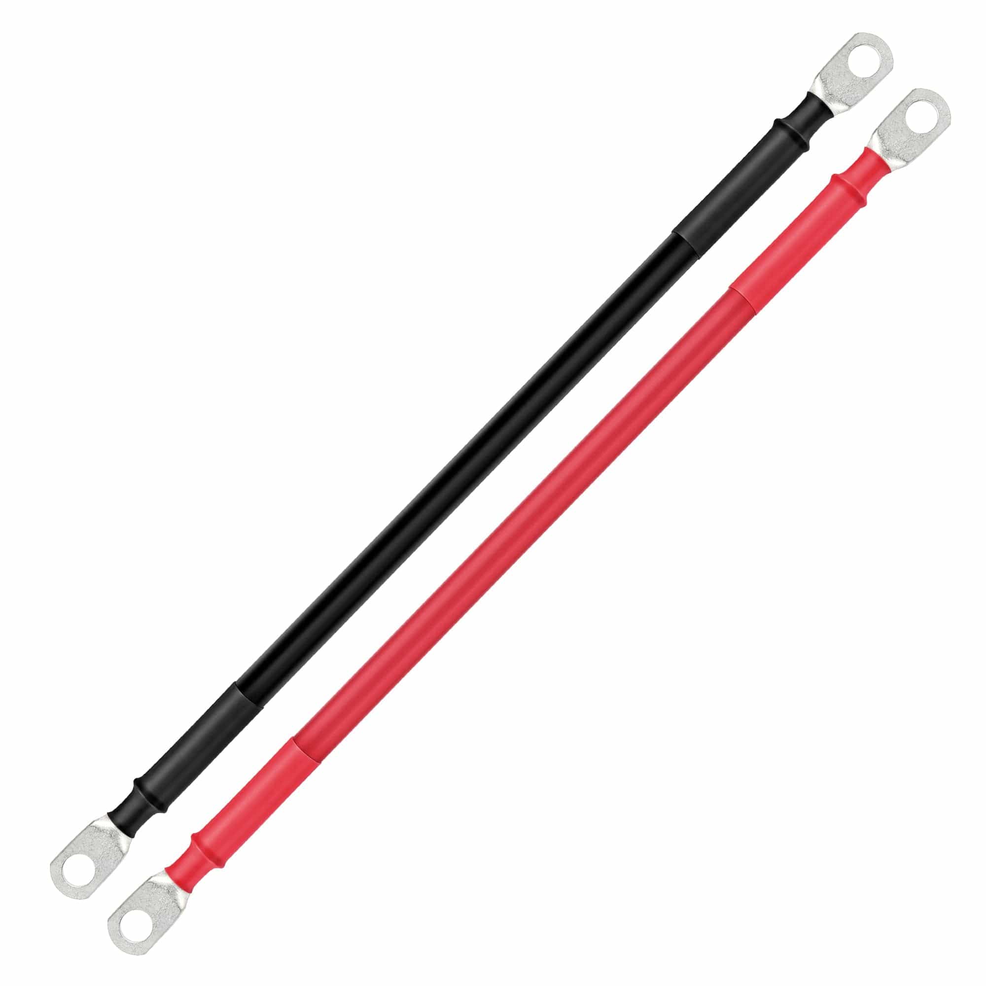 RICH SOLAR 2 Gauge 5/16” Battery Cables | Pair of 2AWG Red and Black Pure Copper Inverter Battery Cables with 5/16” Lugs | Choose Cable Length: 1ft, 1.5ft, 2ft, 3ft, 4ft, 5ft, 6ft, 8ft, 10ft Wiring Cable RICH SOLAR