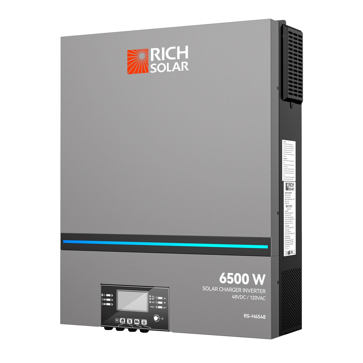 RICH SOLAR NOVA 6K | 6500 Watt (6.5kW) 48 Volt Off-Grid Hybrid Solar Inverter | 550V PV Input | Powerful 6500W 48V Hybrid Inverter for RVs, Cabins, Tiny Homes, ADUs, Residential, Commercial, Off-Grid | UL Certified Hybrid Inverters RICH SOLAR