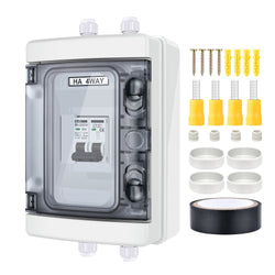 RICH SOLAR 2 Pole Outdoor Circuit Breaker Box | Outdoor Circuit Breaker Box with 2 Poles and Solar Isolator Disconnect Switch | Choose Amp: 30A, 40A, 60A, 80A, 120A Circuit Breakers RICH SOLAR 30A