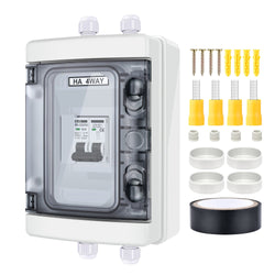 RICH SOLAR 2 Pole Outdoor Circuit Breaker Box | Outdoor Circuit Breaker Box with 2 Poles and Solar Isolator Disconnect Switch | Choose Amp: 30A, 40A, 60A, 80A, 120A Circuit Breakers RICH SOLAR 60A