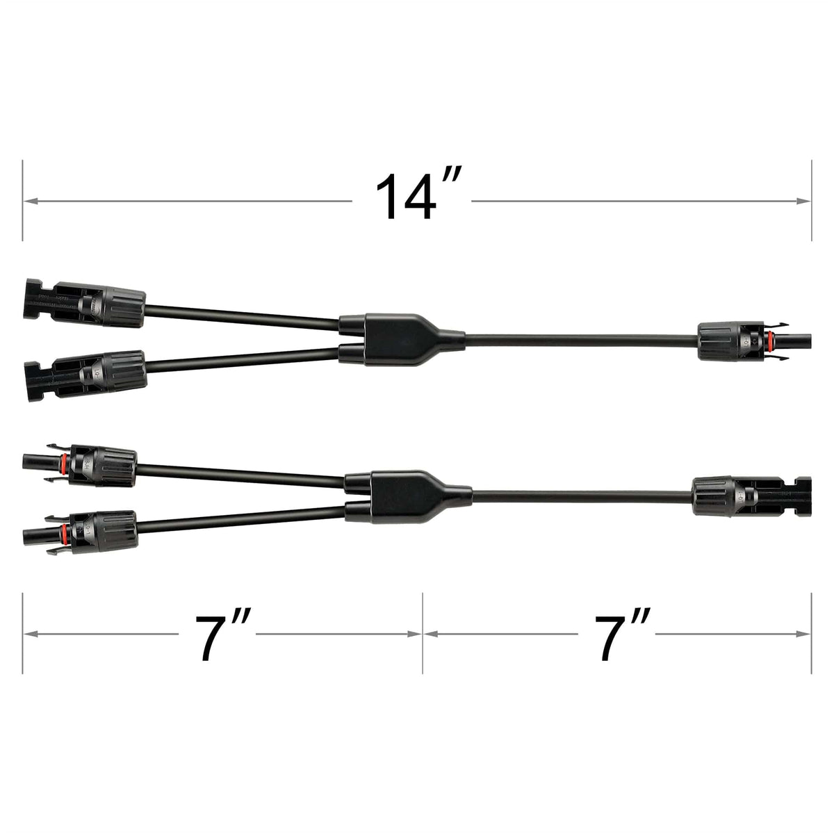 RICH SOLAR Y Branch 2-to-1 Solar Panel Parallel Adapters | Weatherproof PV Adapters for Solar Connection | Plug and Play Connectors RICH SOLAR