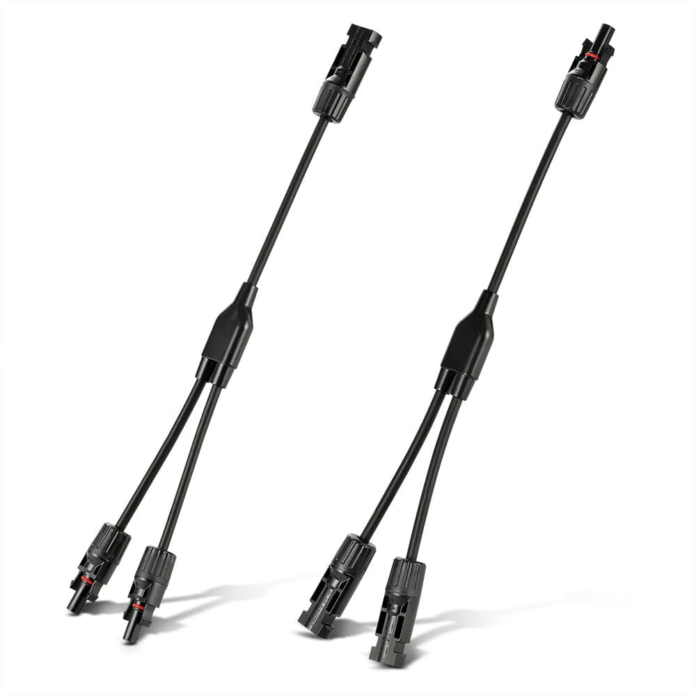 RICH SOLAR Y Branch 2-to-1 Solar Panel Parallel Adapters | Weatherproof PV Adapters for Solar Connection | Plug and Play Connectors RICH SOLAR