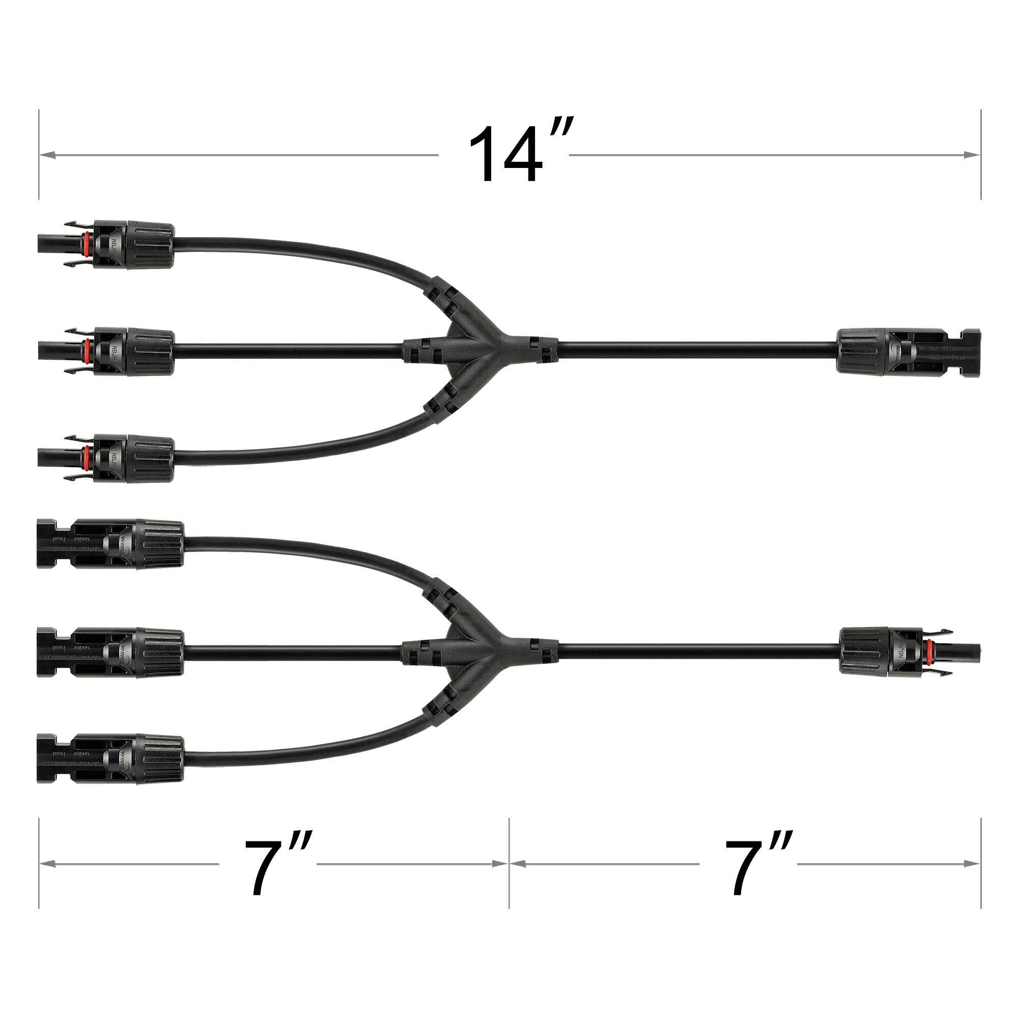 RICH SOLAR | Y Branch Parallel Adapters 3-to-1 | Weatherproof Parallel Adapters for Solar Panels | Easy to Install Connectors Rich Solar