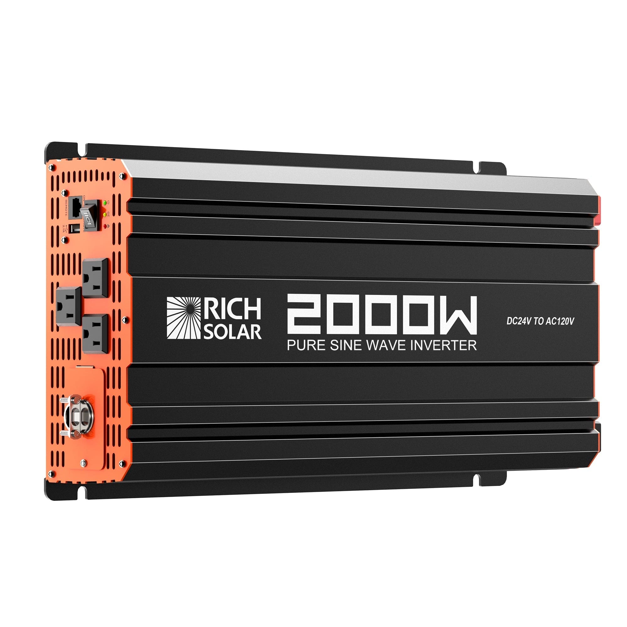 RICH SOLAR NOVA PURE MAX 2K | 2000 Watt (2kW) 24 Volt Industrial Pure Sine Wave Inverter | Premier 2000W 24V Off-Grid Inverter for RVs, Trailers, Campers, Vans, Trucks, Overlanders, Boats | #1 Ranked 24V Pure Sine Wave Inverter Off-Grid Inverters RICH SOLAR