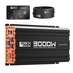 RICH SOLAR NOVA PURE MAX 3K | 3000 Watt (3kW) 24 Volt Industrial Pure Sine Wave Inverter | Premier 3000W 24V Off-Grid Inverter for RVs, Trailers, Campers, Vans, Trucks, Overlanders, Boats | #1 Ranked 24V Pure Sine Wave Inverter Off-Grid Inverters RICH SOLAR