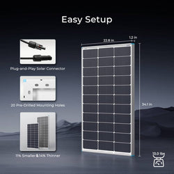 Renogy 16BB N-Type 100 Watt Monocrystalline Solar Panels Solar Panels Renogy