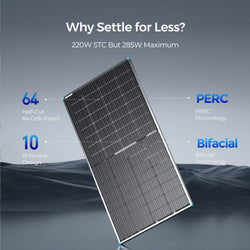 Renogy Bifacial 220 Watt 12 Volt Monocrystalline Solar Panel Solar Panels Renogy