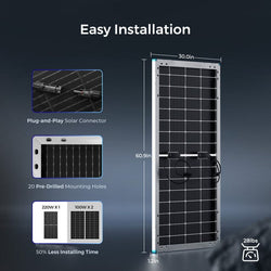 Renogy Bifacial 220 Watt 12 Volt Monocrystalline Solar Panel Solar Panels Renogy