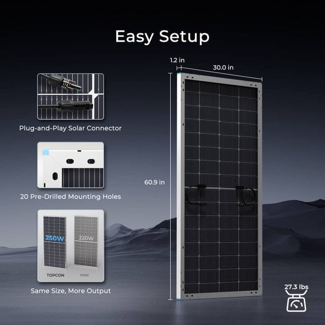 Renogy 250 Watt 16BB N-Type Bifacial Solar Panel Solar Panels Renogy