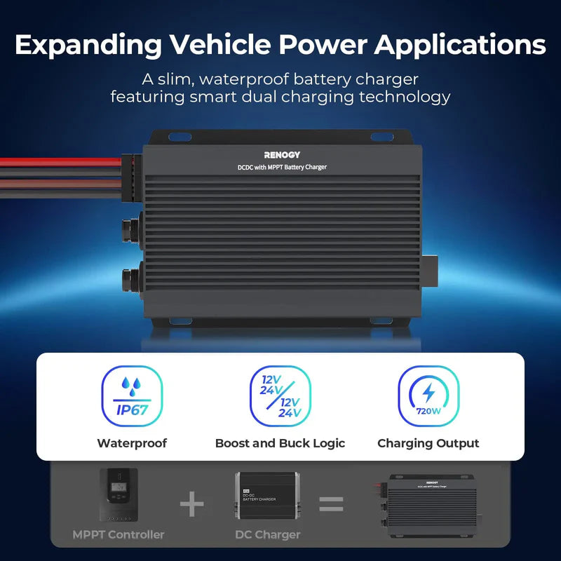 Renogy 50-Amp 12V/24V Waterproof DC-to-DC Battery Charger