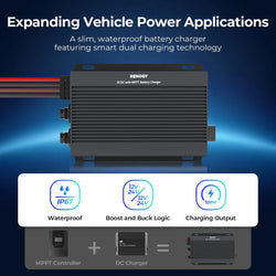 Renogy 50-Amp 12V/24V IP67 Waterproof DC-to-DC Battery Charger with MPPT