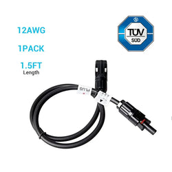 Renogy Solar Panel Extension Cable with Male to Female Solar Connectors (Single)