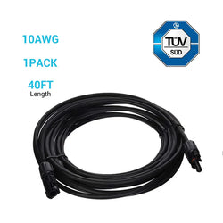 Renogy Solar Panel Extension Cable with Male to Female Solar Connectors (Single)