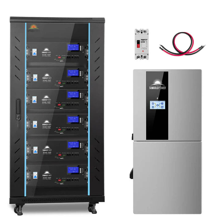 SunGold Power Hybrid Solar Kit 11.4KW 48V Split Phase 30.72KWH Lithium Battery 28 X 450 Watt Solar Panel