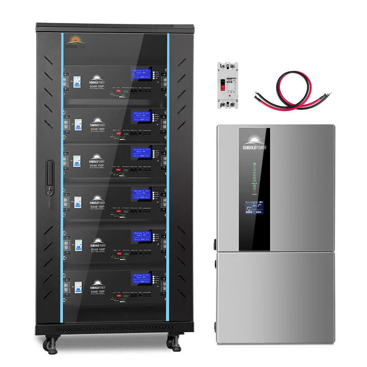 SunGold Power Hybrid Solar Kit 11.4KW 48V Split Phase 30.72KWH Lithium Battery 28 X 450 Watt Solar Panel