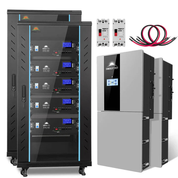 SunGold Power Hybrid Solar Kit 11.4KW 48V Split Phase 51.2 KWH Lithium Battery 36 X 450 Watt Solar Panel