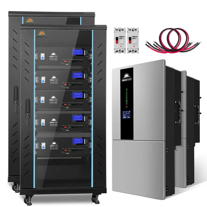 SunGold Power Hybrid Solar Kit 11.4KW 48V Split Phase 51.2 KWH Lithium Battery 36 X 450 Watt Solar Panel