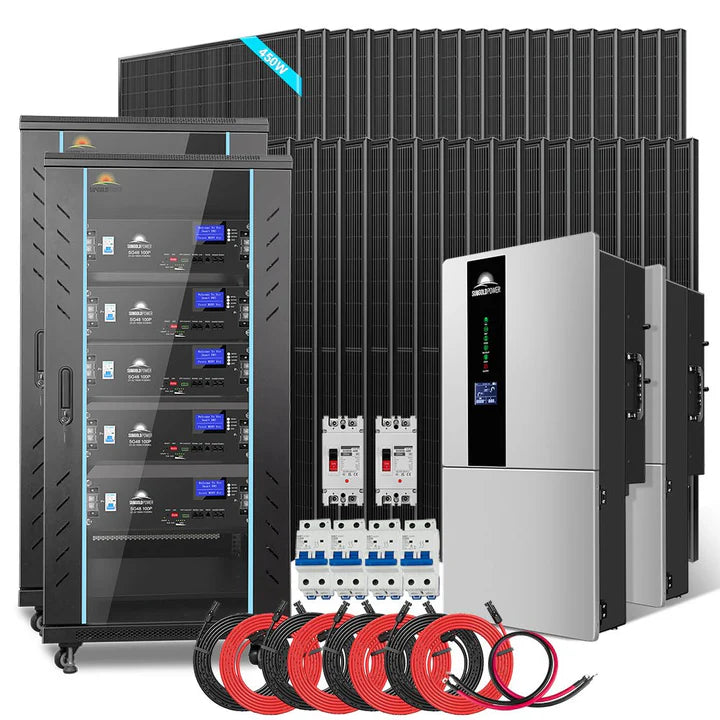 SunGold Power Hybrid Solar Kit 11.4KW 48V Split Phase 51.2 KWH Lithium Battery 36 X 450 Watt Solar Panel