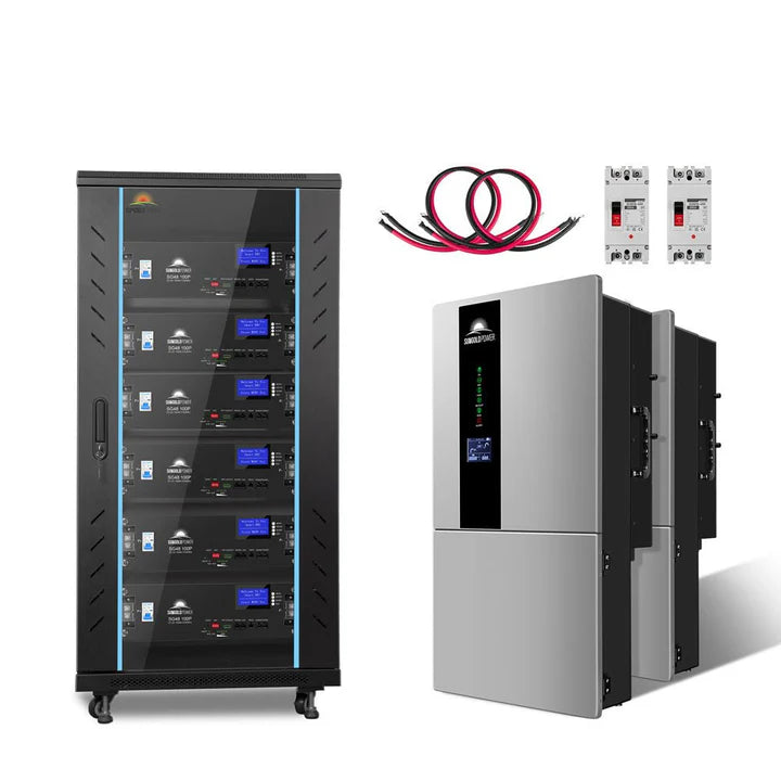 Sungold Power Hybrid Solar Kit 15.2KW 48V Split Phase 30.72 KWH Lithium Battery 32 X 415 Watt Solar Panel
