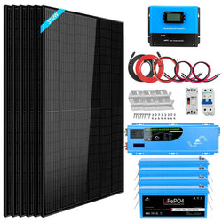 Sungold Power Off-Grid Solar Kit 6000W 24VDC 120V/240V LiFePO4 10.24KWH Lithium Battery 6 X 370 Watt Solar Panels
