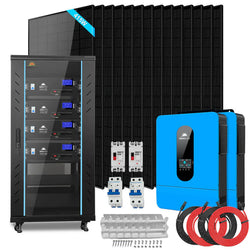 SunGold Power | Off-Grid Solar Kit | 13,000W 48VDC 120V/240V | LiFePO4 20.48 kWh Lithium Battery | 14 x 415 Watt Solar Panels