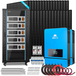 Sungold Power Off-Grid Solar Kit 16KW 48VDC 120V/240V LIFEPO4 25.6KWH LITHIUM BATTERY 32 X 415 WATTS SOLAR PANELS | SGR-16K25T