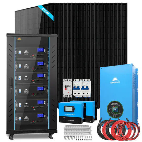 Sungold Power Off-Grid Solar Kit 18000W 48VDC 120V/240V LifePo4 20.48KWH Lithium Battery 18 X 415 Watts Solar Panels Solar Kits SunGoldPower