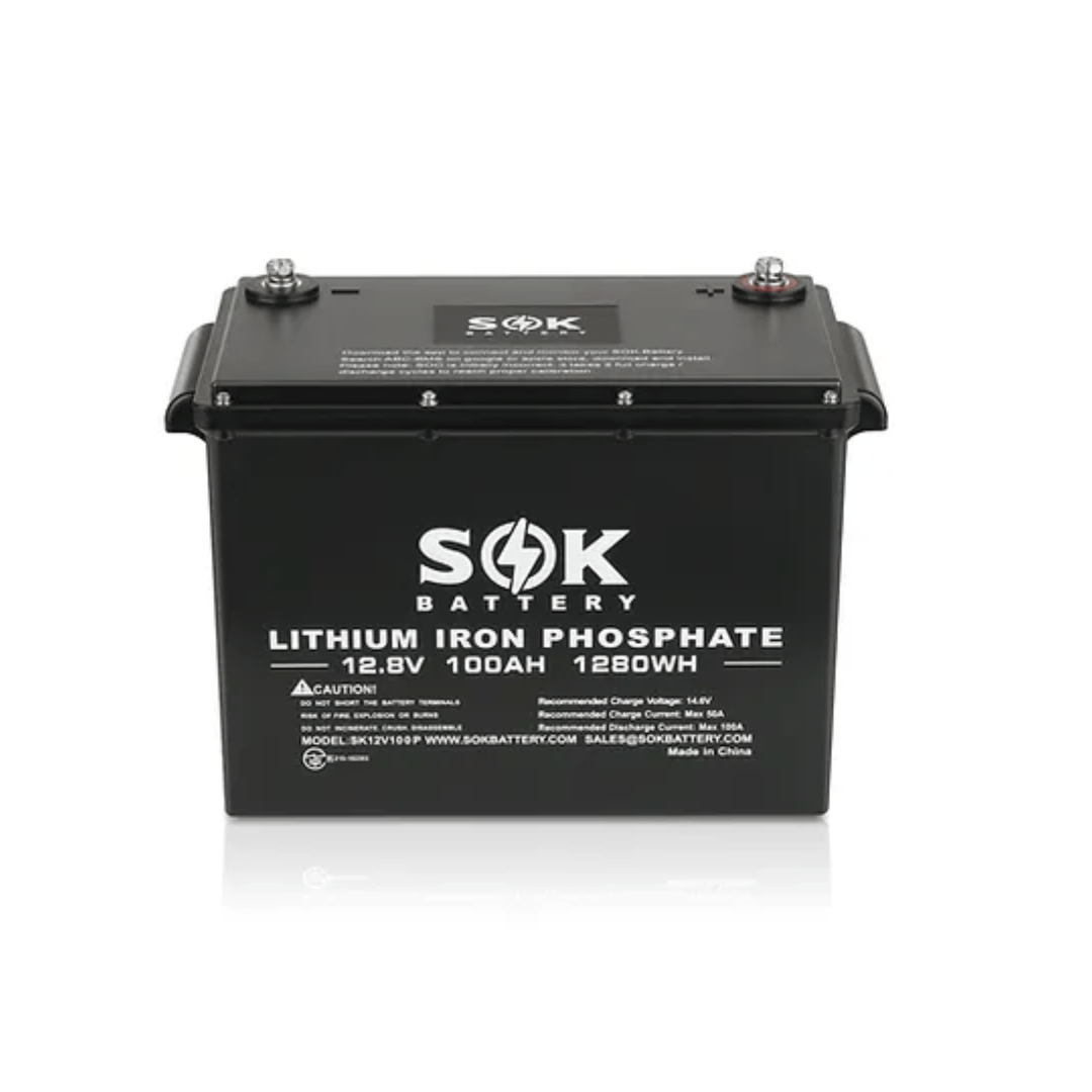 SOK Battery 12V 100Ah LiFePO4 Marine Grade Battery Batteries SOK Battery
