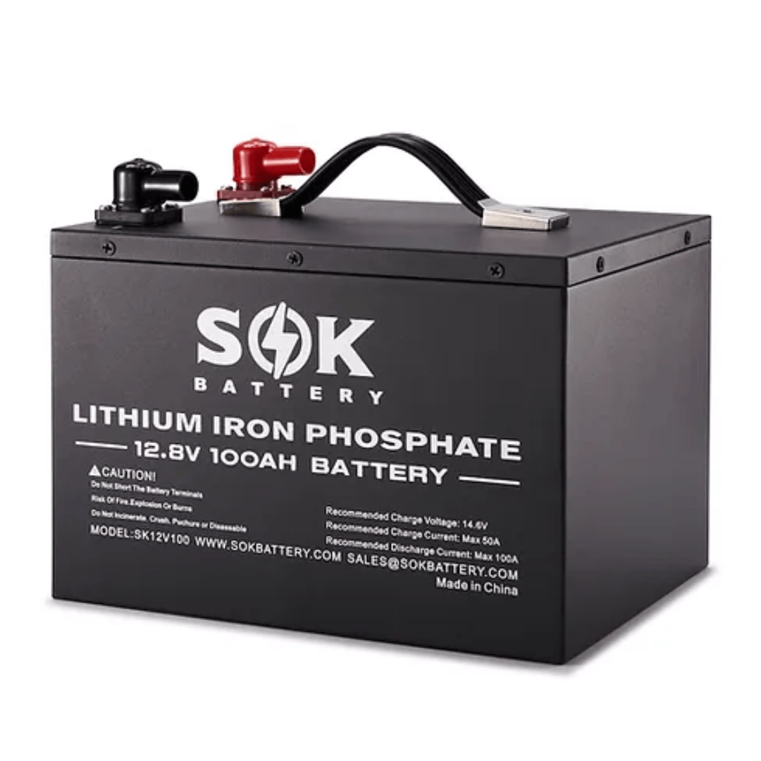 SOK Battery 12V 100Ah LiFePO4 Battery With Bluetooth & Built-in Heater Batteries SOK Battery
