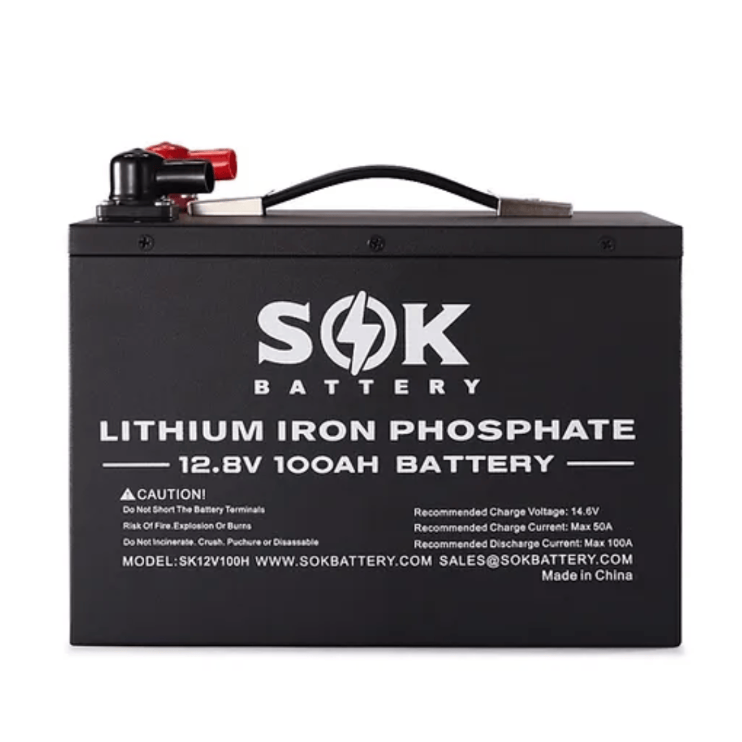 SOK Battery 12V 100Ah LiFePO4 Battery With Bluetooth & Built-in Heater Batteries SOK Battery